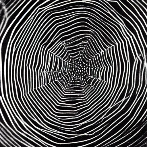 Image similar to there it is again, that thumbprint of yours, the reverberent and winding pattern that reveals itself at times, concentric and ellipsoid but no equation could explain its presence. thin, spiderweb-thin, yet always there. what does it mean? i said kaleidescopic last time, is that what brought it about?