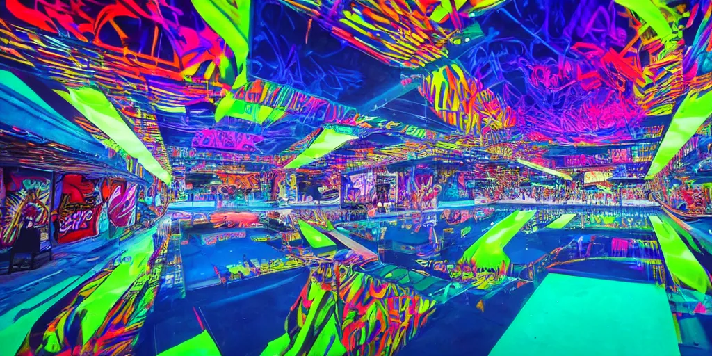 Image similar to backflip into a pool caustics lighting impressive colorful masterpiece graffiti hyper perspective textured detailed intricate sharp focus 8 k