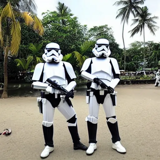 Prompt: “ storm troopers on holiday in thailand ”