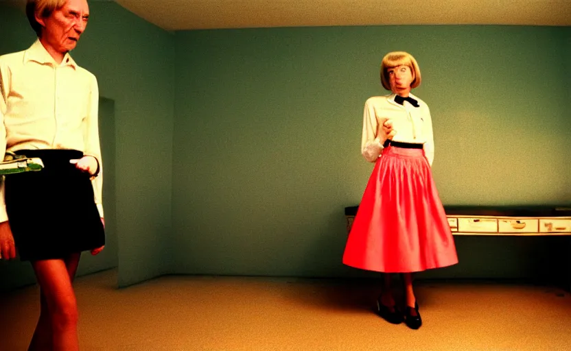 Image similar to a man in a skirt, no blur, 4 k resolution, ultra detailed by william eggleston