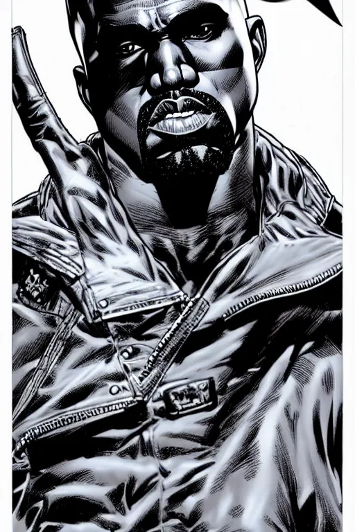 Image similar to character art by mike deodato, kanye, absolute chad