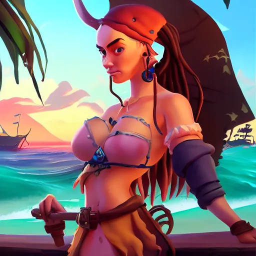 Image similar to jack the pirate mermaid on sea of thieves game avatar hero, behance hd by jesper ejsing, by rhads, makoto shinkai and lois van baarle, ilya kuvshinov, rossdraws global illumination