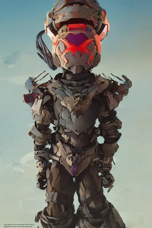 Image similar to combination suit armor aloy horizon forbidden west horizon zero dawn robot ninja mask helmet backpack tribal, art gta 5 comics, official fanart behance hd artstation by jesper ejsing, by rhads, makoto shinkai and lois van baarle, ilya kuvshinov, ossdraws radiating a glowing aura cgi rtx 2 0 2 2