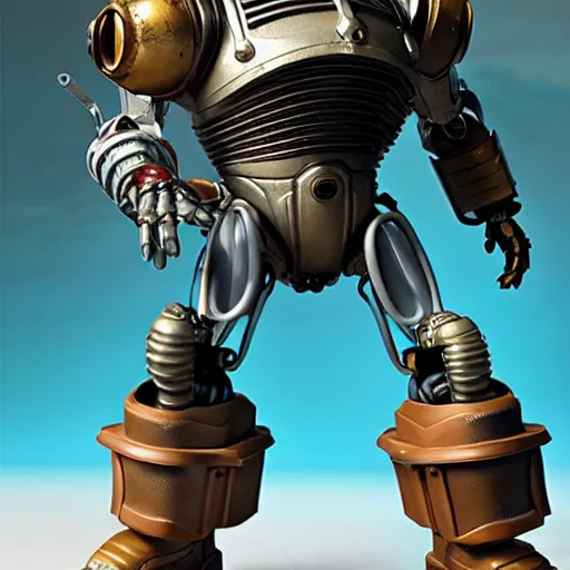 Prompt: big daddy from bioshock transformer action figure, collectible | | realistic shaded, fine details, realistic shaded lighting poster by greg rutkowski, diego gisbert llorens, magali villeneuve, artgerm, jeremy lipkin and rob rey