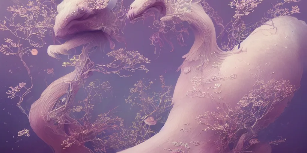 Prompt: breathtaking delicate detailed concept art painting pattern creature, by hsiao - ron cheng, bizarre compositions, exquisite detail, pastel colors, 8 k