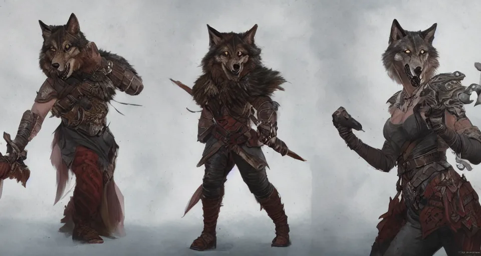 Prompt: wide shot of Lucille Ball as a D&D Ranger transforming into a wolf, trending on artstation, illustration, cgsociety, 8k, cinematic art by Greg Rutkowski and Thomas Kinkade and William O'Connor