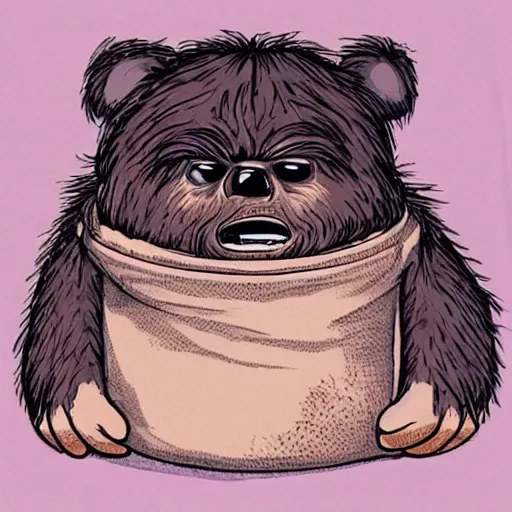 Image similar to “ happy ewok in hell ”