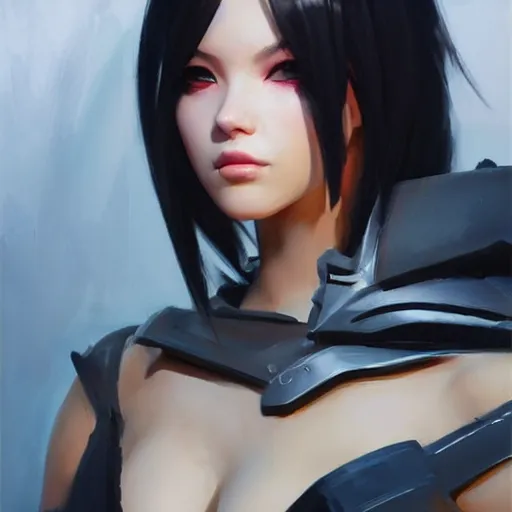 Prompt: greg manchess portrait painting of a 2 yorha type a no. 2 as overwatch character, medium shot, asymmetrical, profile picture, organic painting, sunny day, matte painting, bold shapes, hard edges, street art, trending on artstation, by huang guangjian and gil elvgren and sachin teng