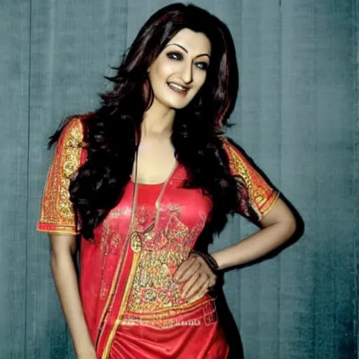 Image similar to indian actress sonali bendre posing for playboy photoshoot, studio lighting