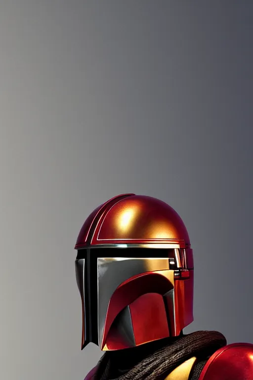 Prompt: an artistic and realistic 8k sculpture of a mandalorian helmet, liquid simulation, bright psychedelic color, dramatic lighting, silver gold red details, filigree, intricate details, cinematic, elegant, octane render, art nouveau, 8k post-processing, intricate art by John Collier and Albert Aublet and Krenz Cushart and Artem Demura and Alphonse Mucha