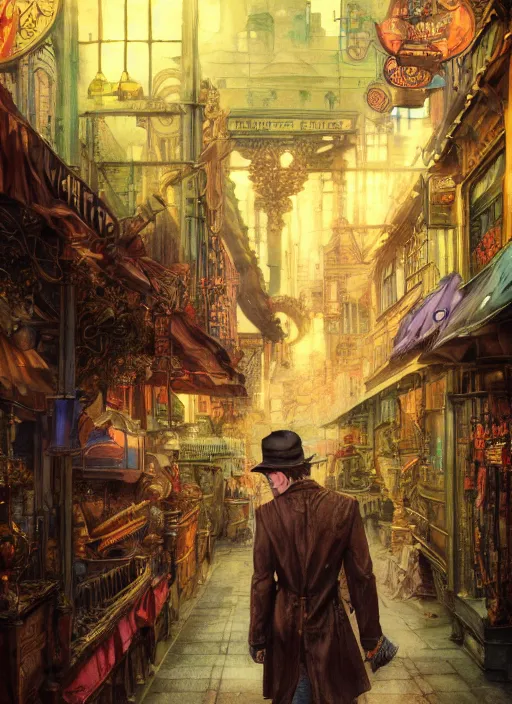 Image similar to portrait, Mr Magoriums Wonder Emporium, watercolor, dramatic lighting, cinematic, establishing shot, extremely high detail, foto realistic, cinematic lighting, pen and ink, intricate line drawings, by Yoshitaka Amano, Ruan Jia, Kentaro Miura, Artgerm, post processed, concept art, artstation, matte painting, style by eddie mendoza, raphael lacoste, alex ross