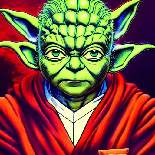 Image similar to portrait painting of yoda, art by akira toriyama, 4 k, dragon ball artstyle, cel shaded, highly detailed, epic lighting