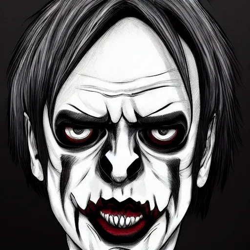 Image similar to steve buscemi as a death note shinigami, mid portrait, high quality, trending on artstation, 4 k