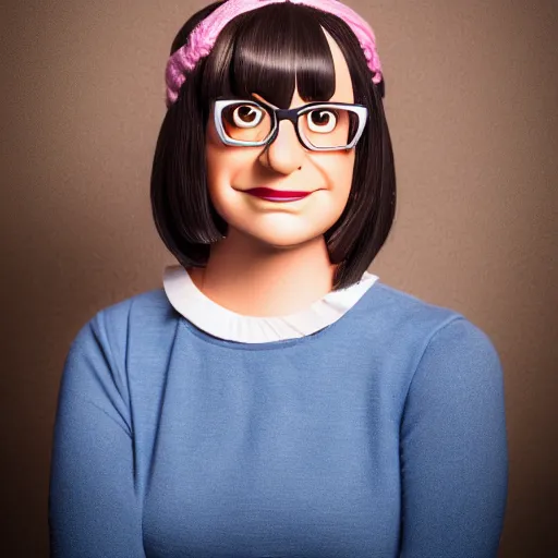 Image similar to Beautiful photograph of Tina Belcher Made of clay photo 50 mm studio lighting