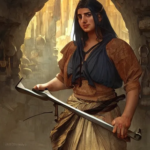 Image similar to kurdish blacksmith kawa the blacksmith, highly detailed, digital painting, artstation, concept art, sharp focus, illustration, art by artgerm and greg rutkowski and alphonse mucha, incredibly detailed, award winning art