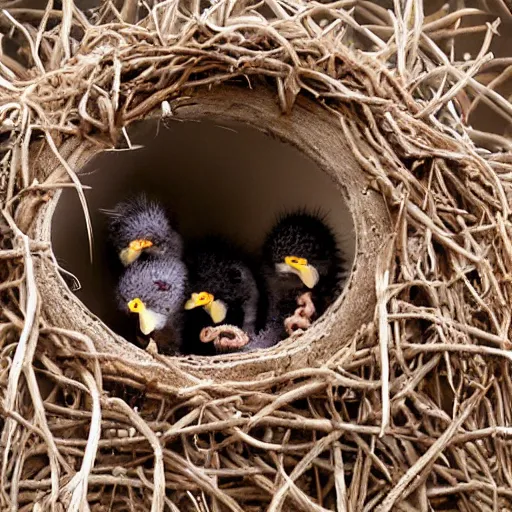 Image similar to Cuckoo chicks in nest being fed by an octopus national geographic photography