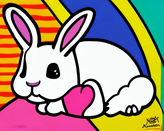 a very cute netherland dwarf bunny, art by romero, Stable Diffusion