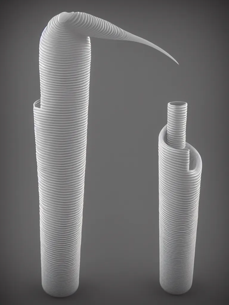 Prompt: a 3d model of a tube shape, straight smooth vertical, texture-mapped with human skin, highly realistic, Surface Painter, hyper-real, 4k, Octane render