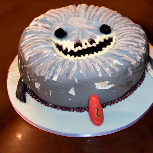 Prompt: a cake made of teeth