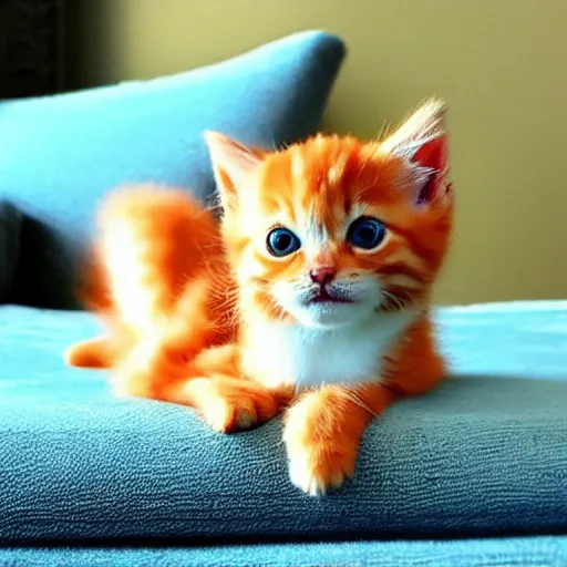 Image similar to curious cute fluffy orange tabby kitten