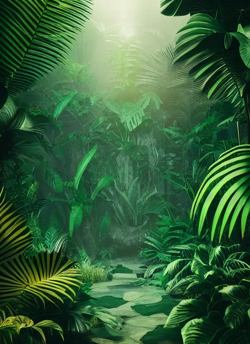 Prompt: mystic jungle pattern, sharp focus, octane render, bright, rpg, beautiful, flare, cinematic, vsco, film, unreal engine, symmetrical!!