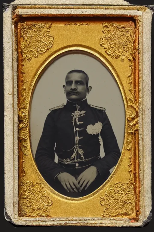 Image similar to a tintype photo of the sultan of india