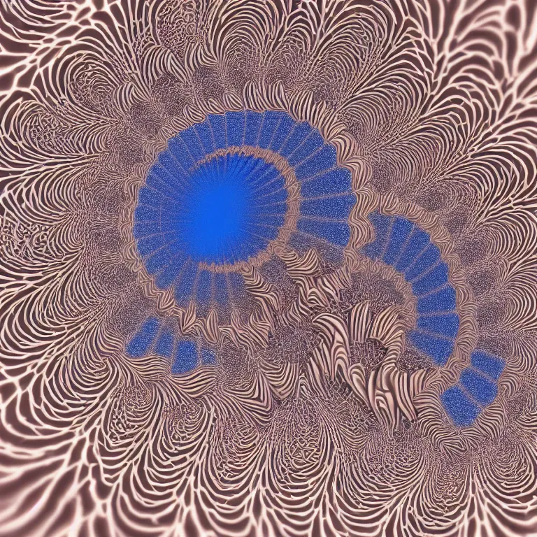 Image similar to highly detailed generative art of a sonic fibonacci mandelbulb fractal in muted colors, perfect symmetry