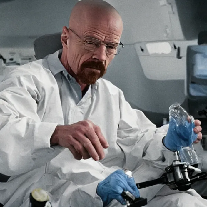 Prompt: walter white, flying ultra rare footage