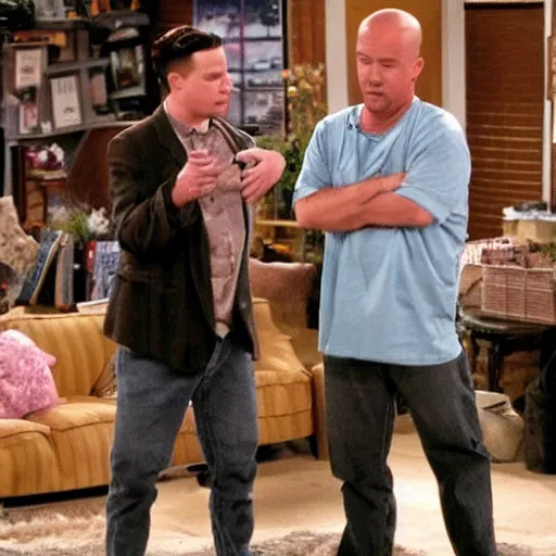 Prompt: ross and chandler from friends appearing in the breaking bad
