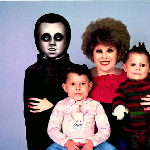 Prompt: haunted 1 9 8 0 s family portrait