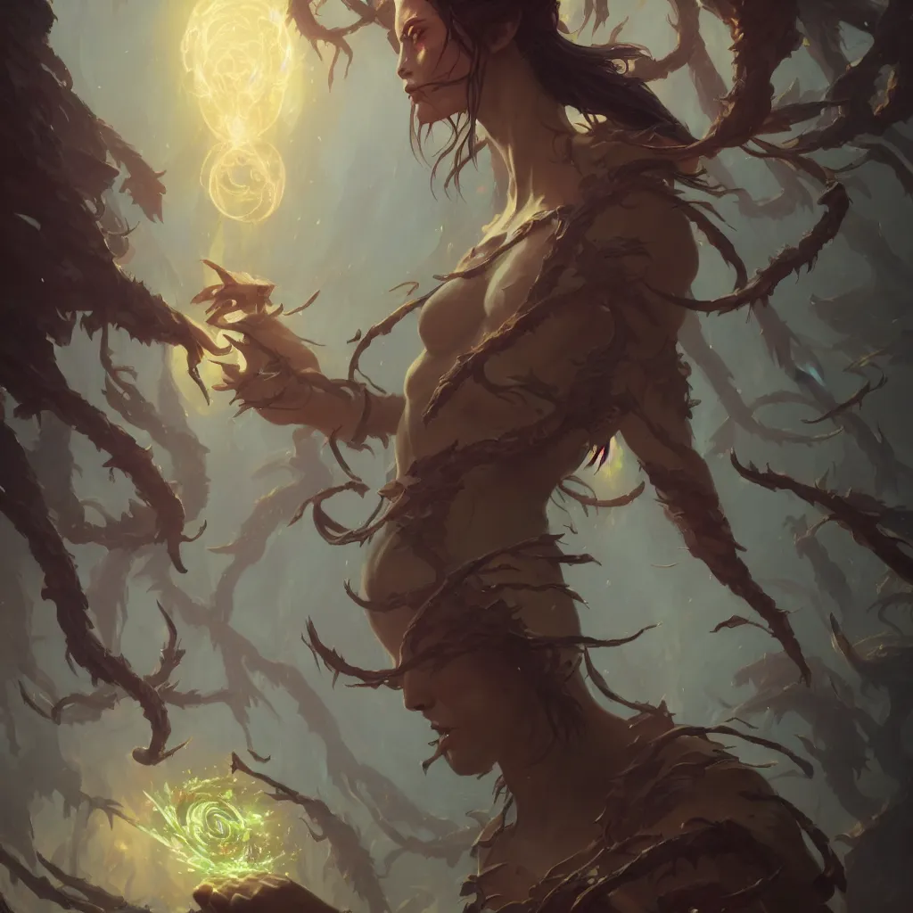 Prompt: avatar of growth - magic the gathering, details sharp focus illustration by greg rutkowski, trending on artstation