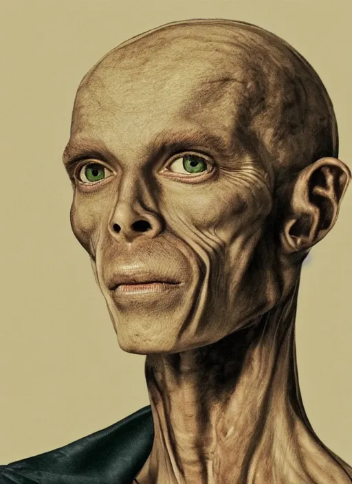 Image similar to portrait of a handsome human like male alien