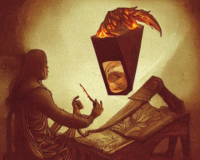 Image similar to burning the midnight oil, a simple vector pop surrealism, by ( leonardo da vinci ) and greg rutkowski and rafal olbinski