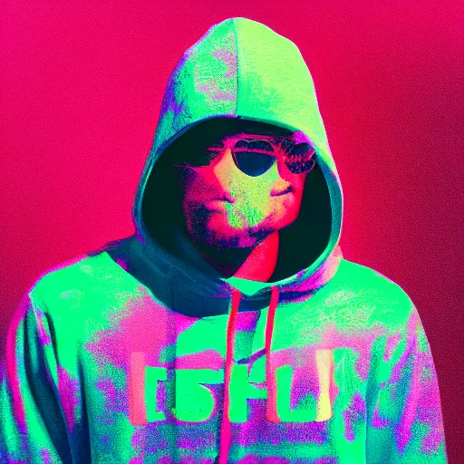 Prompt: rich astley in hoodie, portrait, vaporwave, synthwave, neon, vector graphics, cinematic, volumetric lighting, f 8 aperture, cinematic eastman 5 3 8 4 film