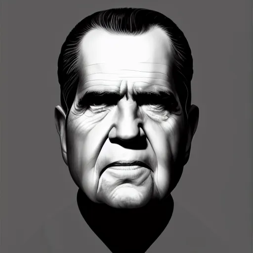 Prompt: glorious full head portrait of Richard Nixon as Thor, fantasy, intricate, elegant, digital painting, trending on artstation, concept art, sharp focus, illustration by Greg Rutkowski, Artgerm, 4k.