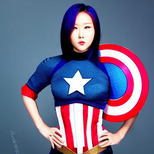 Image similar to hwasa as captain america