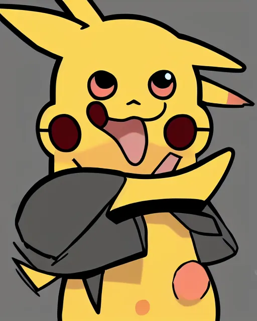 Image similar to personified Pikachu, digital art