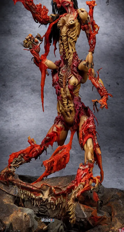 Image similar to craxula, the filipina demon from hell, beautiful design, actionfigure with play set with coffin and graveyard, photorealistic, hdr, 8 k, designed by hasbro mezco and yasushi nirasawa