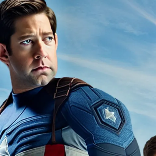 Prompt: john krasinski as captain america