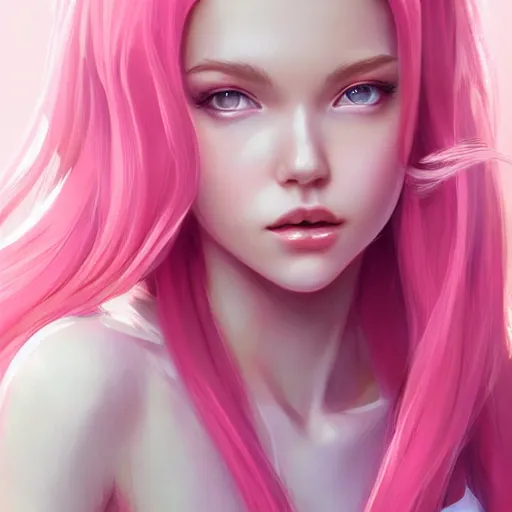 Image similar to teen girl, pink hair, gorgeous, amazing, elegant, intricate, highly detailed, digital painting, artstation, concept art, sharp focus, illustration, art by Ross tran and artgerm