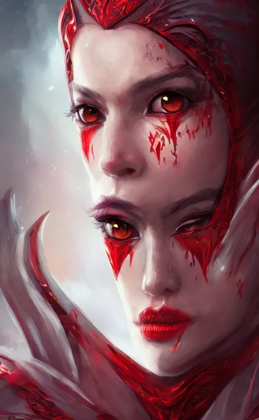 Image similar to face portrait of dragon kin woman, with pretty red ruby eyes, dynamic lighting, fantasy concept art, trending on art station, stunning visuals, creative, cinematic, ultra detailed