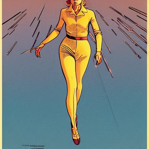 Prompt: renee zellweger retro minimalist portrait moebius starwatcher comic by jean giraud, 8 k