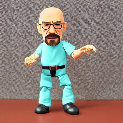 Prompt: a stopmotion puppet of walter white, vinyl action figure, plastic, toy