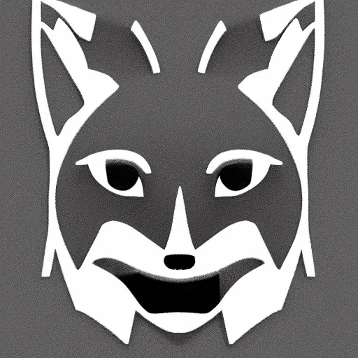 Image similar to an abstract, simplified icon depicting a fox's head, eyes open, white background, elegant, award-winning, clever, render, blender, 3d, high quality, app, ios