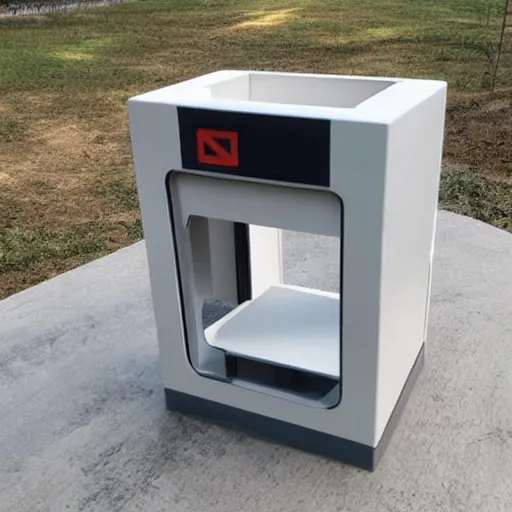 Prompt: concrete 3d printer, realistic