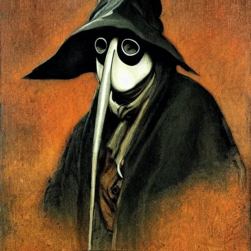 Prompt: plague doctor by edwin austin abbey