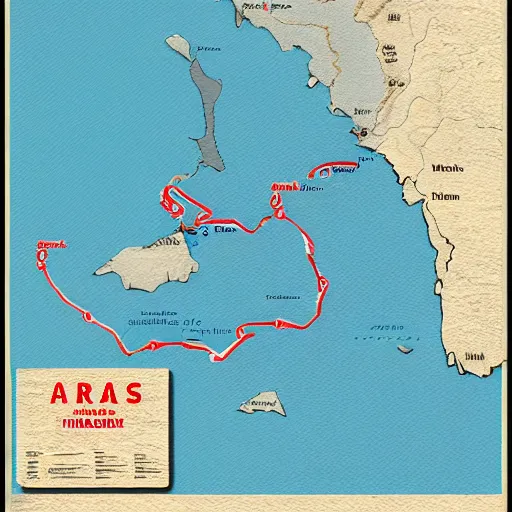 Image similar to a map of turkey invading greece, simplistic design.