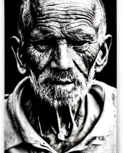 Image similar to symmetry stunning portrait of grilled old man by victo n