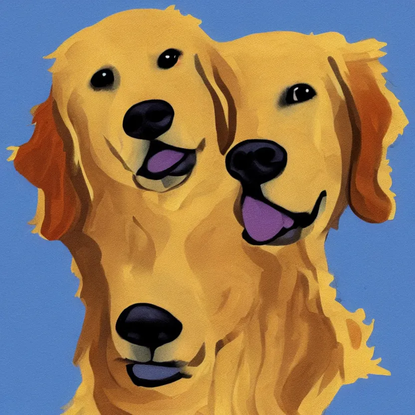 Prompt: golden retriever, white background, cartoon, high detail, no cut off