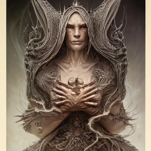 Image similar to front shot of an evil witch, intricate, elegant, highly detailed, centered, concept art, smooth sharp focus, artgerm, Tomasz allen Kopera, Peter Mohrbacher